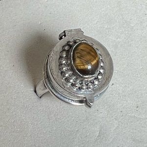 925 tigers eye poison ring